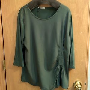 Lunisol Italian made blouse. Forest green size large .